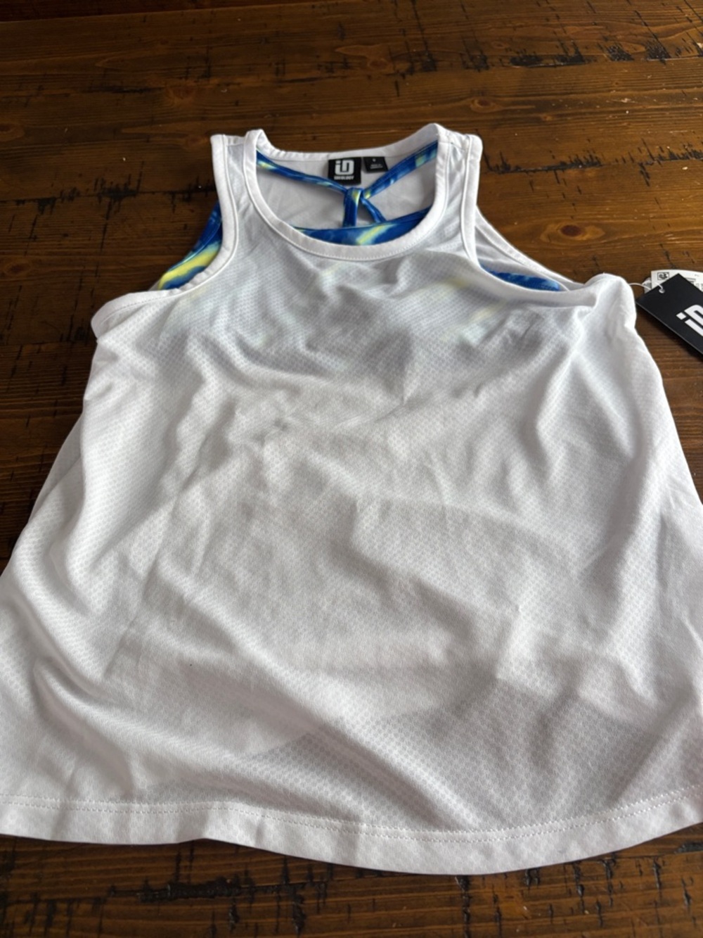 ID Ideology Big Girls Breezy Knit Tie-Dyed Layered-Look Tank Top